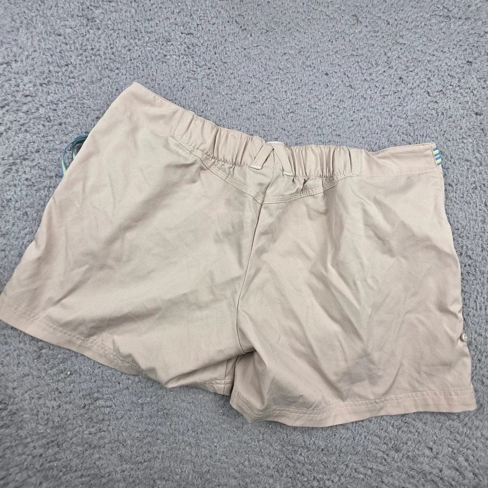 Nike Ribnon Belt Shorts Women Large Tan Beige Lightweight Golf Tennis Gorpcore‎